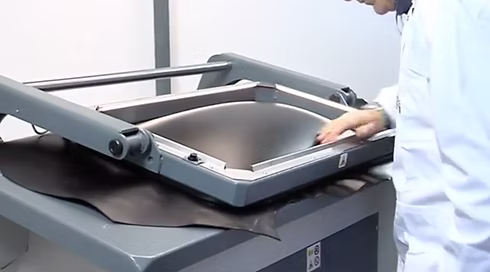 Step 1 — placing the hide on The Balloon machine