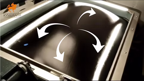 The Balloon machine — membrane inflating and stretching the hide